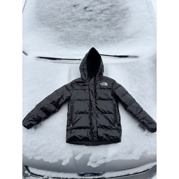 The North Face Other - The North Face Girls XS (6) Black Hooded Puffer Jacket 600 Fill Down Full Zip